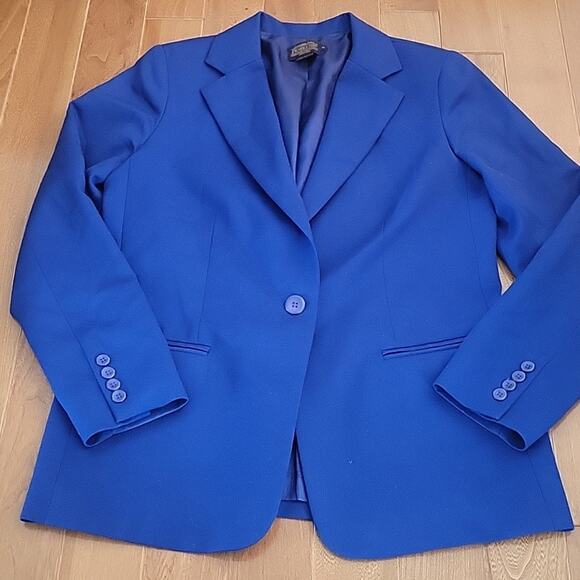 Pendleton Virgin Wool Bright Blue Single Button Closure Blazer 10 - Picture 1 of 8
